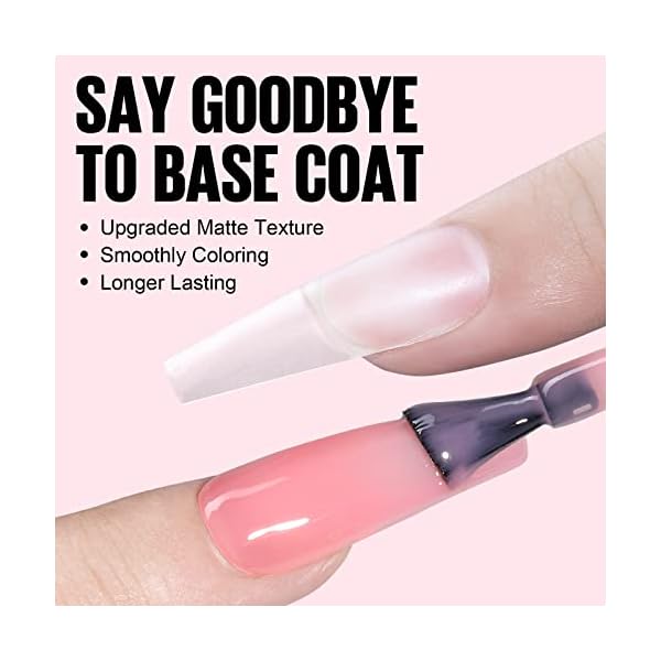 TOMICCA Nagelspitzen und Nagelkleber Set-Coffin Matte Soft Gel Nail Tips mit All-in-One Nagellampe und 4 in 1 Nagelkleber, Verlängerung Nagel Kit Fake Nails,Gel Tips Nail Kit für Nail Art zu Hause – Bild 6