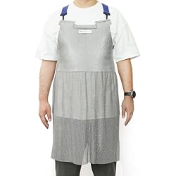Chainmail Apron for Butcher, Anti-cutting Protective Apron for Cutting Meat, Safety Work Bib with Adjustable Strap L