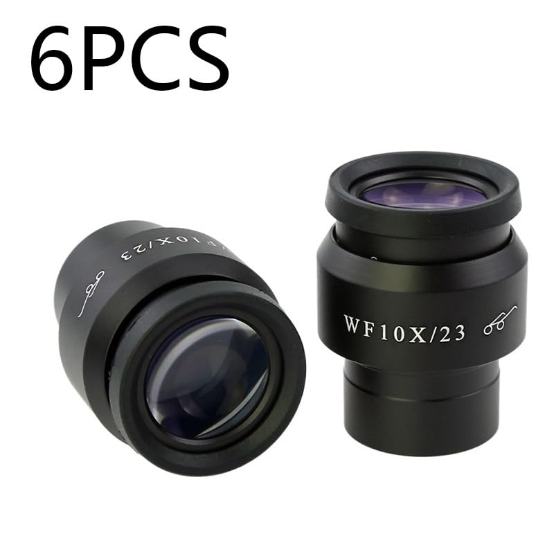 Microscope Stereo Microscope WF10X 23mm Wide Angle Eyepiece Diopter Adjustable with 30mm Diameter(6 PCS Green Coating)
