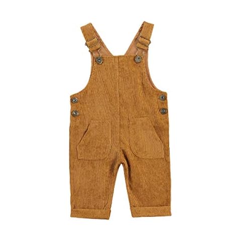 Bonangber Baby Corduroy Overalls with Pockets Cover