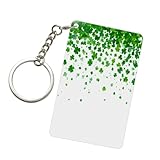 Woshuwo Llavero acrílico con diseño de tréboles del Día de San Patricio, para hombres y mujeres