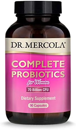 Dr. Mercola, Complete Probiotics for Women Capsules, 90 Servings (90 Capsules), 70 Billion CFU, Digestive Health Support, Non GMO, Soy Free, Gluten Free