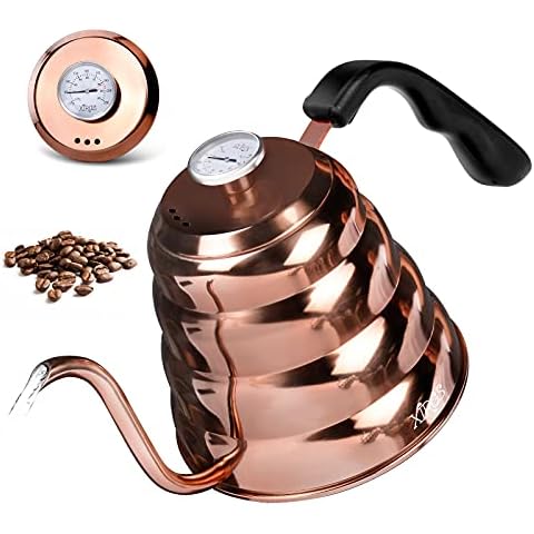 XIRGS Stainless Steel Stove Top Kettle Camping Kettle for Gas Stove, Copper Coated Cover