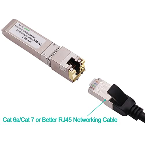 Image of 10Gb SFP+ to RJ45 Modules, 1.25G /2.5G /5G /10GBase-T Ethernet to SFP+ Transceiver Compatible for Cisco SFP-10G-T-X, Ubiquiti, Netgear AXM766, Mikrotik S+RJ10, Unifi (Cat 6a /7 or Better, 30-Meter)
