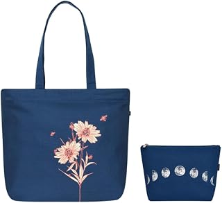 Eco Right Large Canvas Tote Bag for Women, Zipper Handbags for Women Inner Pocket for Shopping, Office & Daily Use (With C... Price In India