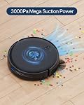 Robot Aspirateur, Super mince, Robot à aspiration puissante, Autochargeur à vide robotique, Nettoie les planchers durs aux tapis à faible épaisseur, Noir