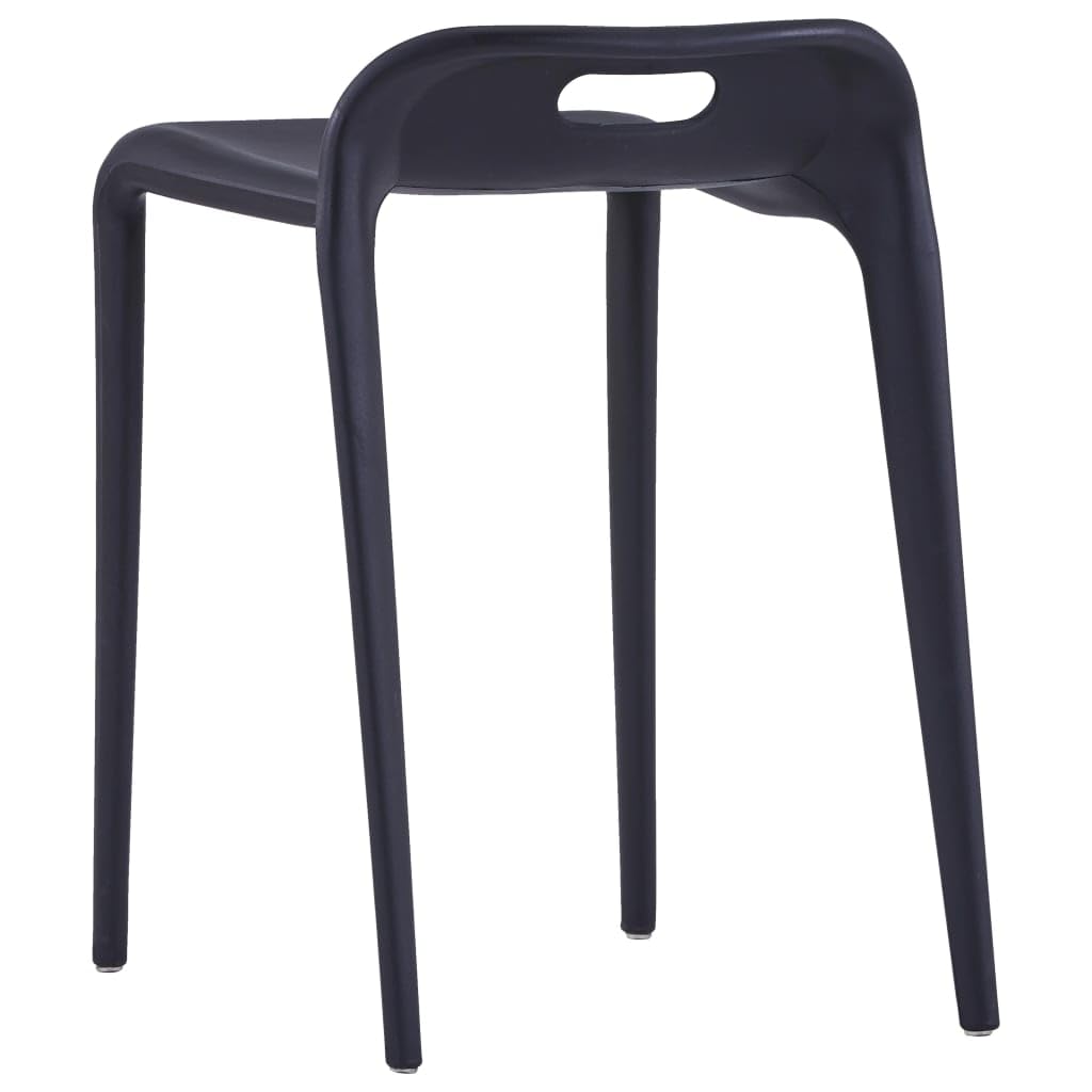 vidaXL 4X Tabourets Empilables Tabouret de Cuisine Tabouret de Salle à Manger Tabouret de Bar Comptoir Bistrot Maison Noir Plastique