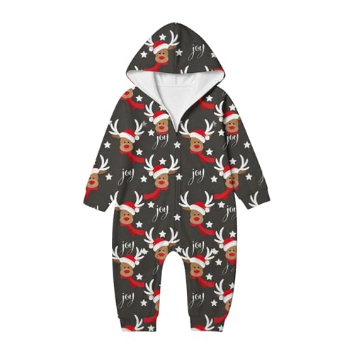 2025 Pijama familiar a juego con cremallera, ropa de dormir para padres bebé, ropa de dormir acogedora de forro polar, traje de vacaciones, gris oscuro, 6-9Mouths