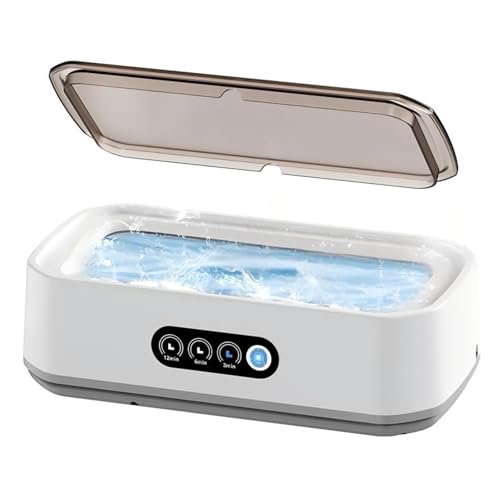 Nettoyeur Ultrasons 360ML Professionnel 49kHz 3 Réglages de Temps Nettoyage en Profondeur 360° Idéal pour nettoyer verres, bagues, pièces de monnaie,...
