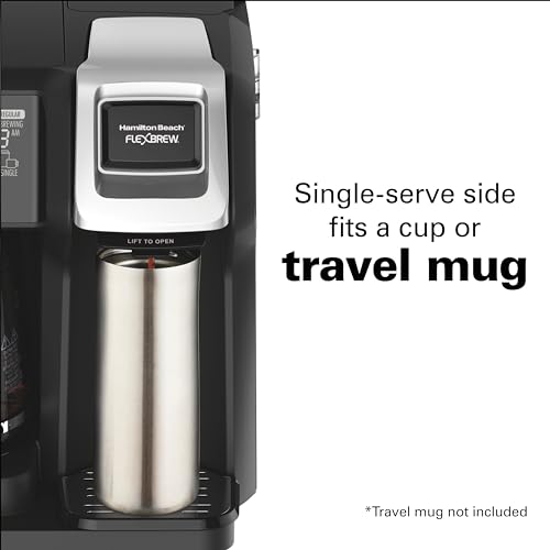 Hamilton Beach FlexBrew Trio 2-Way Coffee Maker, Compatible with K-Cup Pods or Grounds, Combo, Single Serve & Full 12c Pot, Black