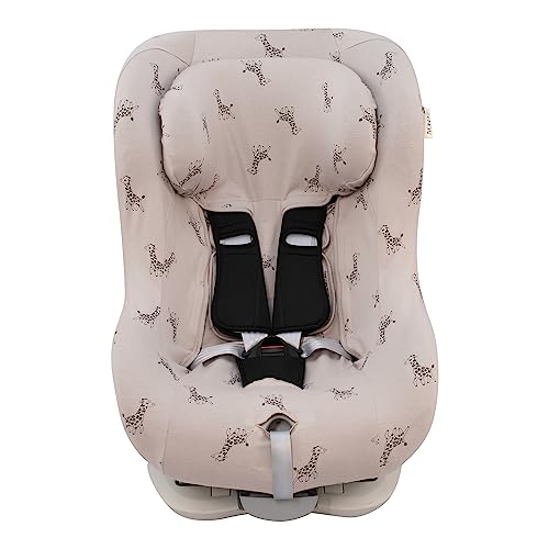 JYOKO Kids Funda Universal de Algodón para Silla de Coche con Cabezal (Giraffe)