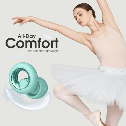 Image of Ear Plugs for Sleeping Noise Reduction, Silicone Earplugs with 8 Ear Tips, Soft Reusable Hearing Protection for Sleep, Snoring, Side Sleepers, Travel, Work, Study & Daily Use (Light Mint)