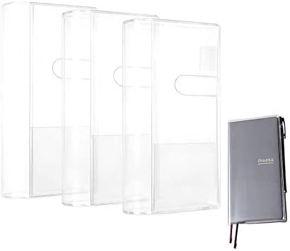 3PCS Clear Plastic Cover for Hobonichi Weeks, 8.19x7.76 Inch Planner Cover Protector with Pen Holder,Bookmark Bookmark, and Pocket to Protect Your Notebook from Wear and Tear Frosted