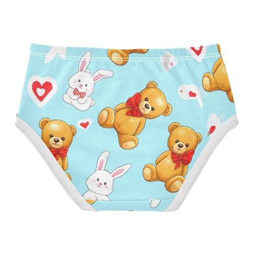 Cute Teddy Bears White Bunny Blue Toddler Girls Underwear 2t Cotton Panties Little Girl Flower Briefs Undies Kids2