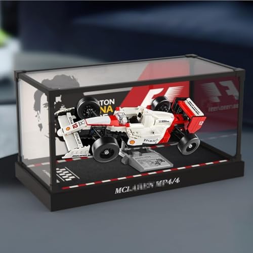 Northlovf 3MM Display Case for Lego 10330 McLaren MP4/4 & Ayrton Senna Building Set,Dustproof Clear Display Case Compatible with Lego 10330(Not Include The Model) (Alloy Frame + Painted)