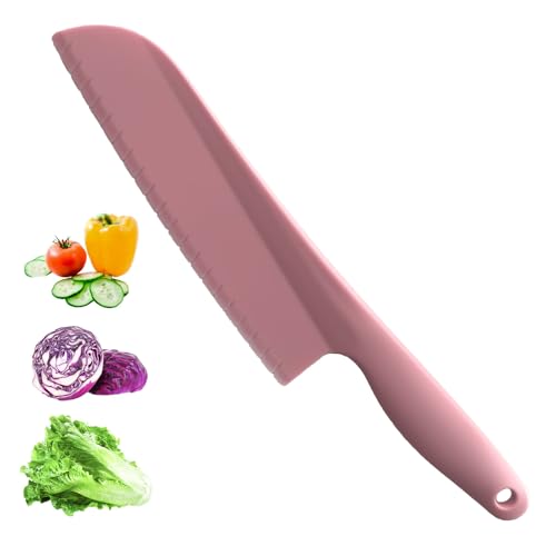 Salad Cutter for Cakes, Suitable for Cutting in Non-Stick Trays, as it Won't Scratch Surface, Plastic Salad Cutter to Prevent Tanning, Green (Pink)