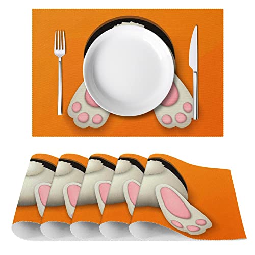 Sets de table Happy Easter lot de 4 lavables en tissu Oxford pour Pâques