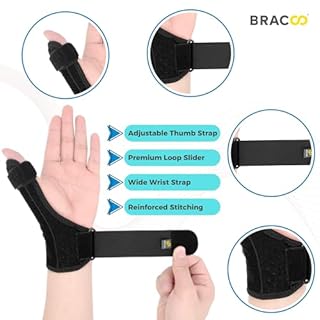 Bracoo Tutore per Pollice con Stecca, Ambidestro e Regolabile, Sollievo per Rizoartrosi, Dito a Scatto, Tendinite, Artrite e Sindrome di De Quervain, TP33