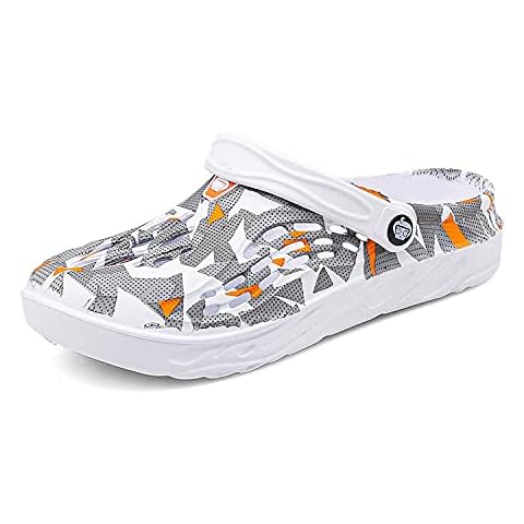 LIBINXIF Men's Garden Clogs Breathable Shoes Bathing Shoes Beach Shoes Water Shoes Footwear Slippers Walking Shoes Plus Size Sandals Large Slippers Grey 39 Cover