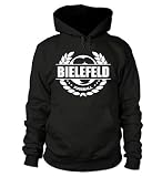 shirtloge - Bielefeld - Fussball Lorbeerkranz - Fan Kapuzenpullover Hoodie - Größe L