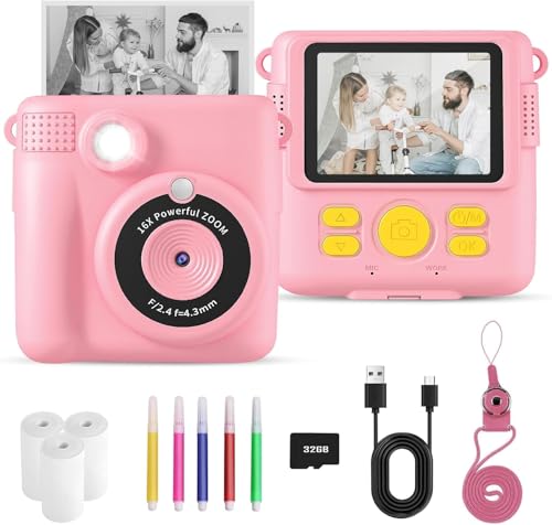 Macchina Fotografica Bambini Istantanea, 2.4 Pollici 1080P HD Fotocamera Istantanea