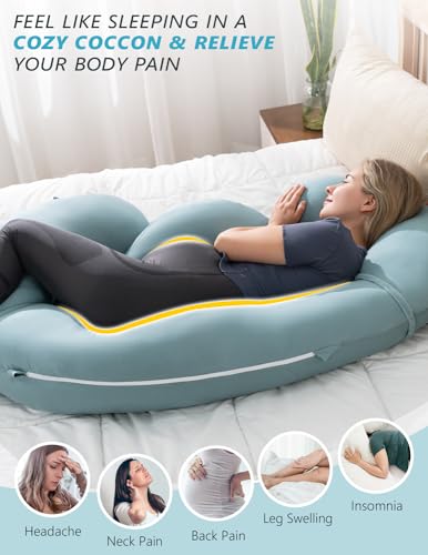 Meiz Pregnancy Pillows, Pregnancy Pillows For Sleeping, Cooling C Shaped Body Pillows For Adults, Rayon Cover From Bamboo thumb #2