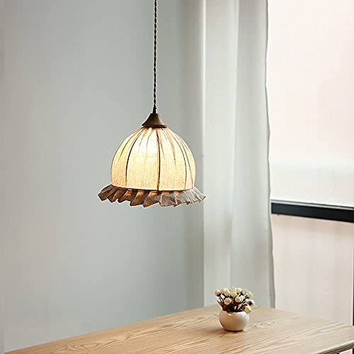 Lámpara de lino japonés ideal para iluminar mesas de comedor y salones zen 5
