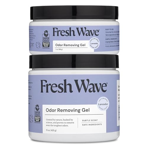 Image of Fresh Wave Lavender Odor Removing Gel, 15 oz. & 7 oz.| Safer Odor Absorbers for Home | Natural Plant-Based Odor Eliminator | Every 7 oz. lasts 30-60 Days | For Cooking, Smoke, Trash & Pets