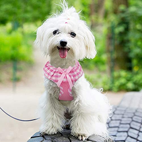 Expawlorer Small Dog Harness Girl - Cute Dog Harness For Female Dogs, Soft Mesh Breathable Vest Harness With Lovely Ribbon For Puppies, Easy Adjustable Step-In Female Dog Harness For Outdoor Walking #TOP6