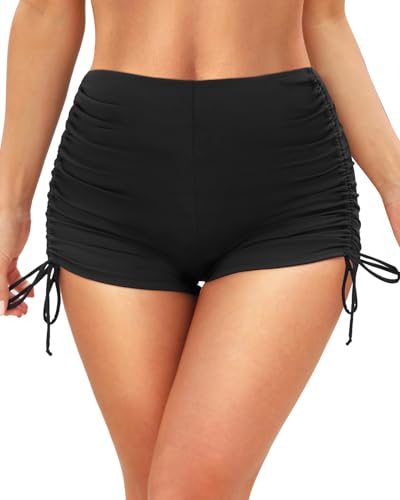 Women High Waisted Swim Shorts - Tummy Control Adjustable Side Tie Bathing Suit Bottom 2025 Boy Shorts3