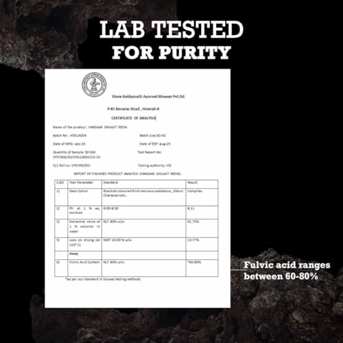 Vansaar Shilajit / Shilajeet Resin, Himalayan Shilajit | For Strength, Stamina & Endurance| Ayush Certified, Lab tested for Purity| Rich in Fulvic Acid & Energy Actives | 15g - Image 2