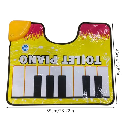 Alfombrilla de inodoro para evitar salpicaduras con diseño de piano textil 6