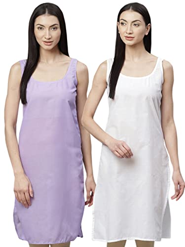 Image of Ada Womens Terivoile Cotton Suit Full Slip /Camisole (Pack of 2) A301831