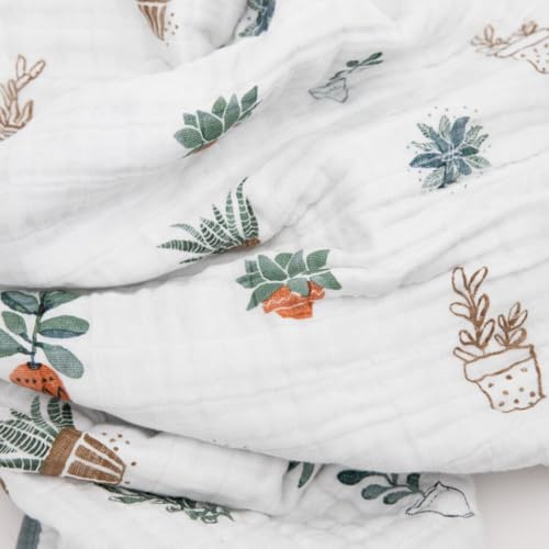 Image of Little Unicorn Muslin Quilt Blanket | 100% Cotton Soft Multi-Layered Muslin Fabric | Toddler & Baby Blanket | 47 inchx47 inch | for Nursery, Crib, Shower Gifts (Prickle Pots)