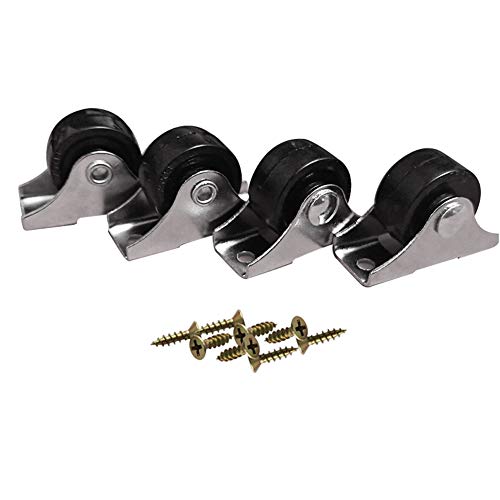 ZJCQA Plate Casters 4 Mini Furniture casters 25mm 1inch Sile...