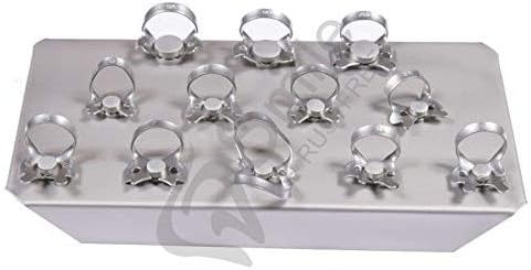 Ivory Rubber Dam Frame Restorative Endodontic Set of 12 with Tray Kofferdamklammern