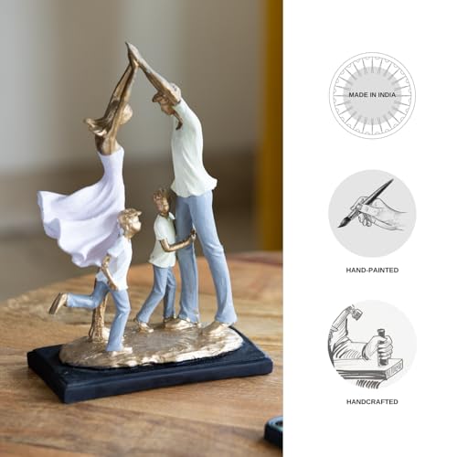 Image of ExclusiveLane 'Family Bliss' Modern Decorative Showpiece for Home Decor (Resin, Handcrafted, 30.7 cm)|Multicolored