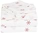 Pinzon Cotton Flannel Bed Sheet Set - King, Falling Snowflake Merlot