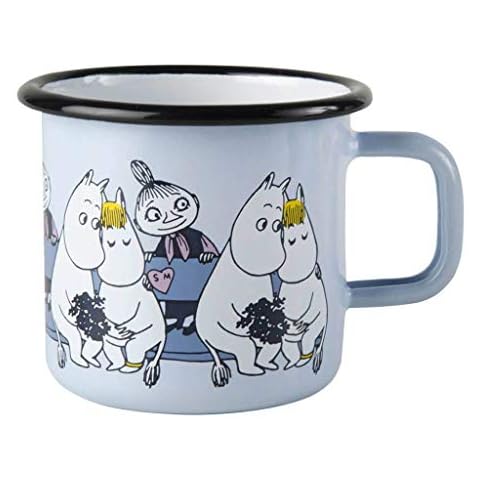 Muurla Enamel Moomin "Moomin Friends" Love Seat Mug Cup in Blue 370 Millilitre 12.5 Fluid Ounces Cover