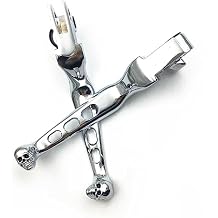 MT241-020A-CD Chrome CNC Aluminum Black Brake Clutch Skull Zombie Lever Compatible with Harley Davidson Sportster Softail