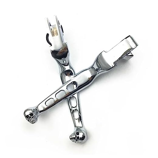 HTTMT MT241-020A-CD Chrome CNC Aluminum Black Brake Clutch Skull Zombie Lever Compatible with Harley Davidson Sportster Softail
