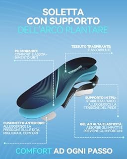 Plantari per Fascite Plantare, QBK Plantari, adatti per piedi piatti, sperone calcaneare e sollievo dal dolore ai piedi, unisex, Plantare Piede Cavo, taglia S