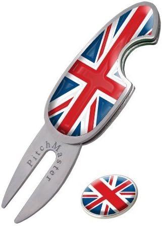 UNION JACK PITCHMASTER DIVOT TOOL, PITCHMARK REPAIRER BY ASBRI GOLF
