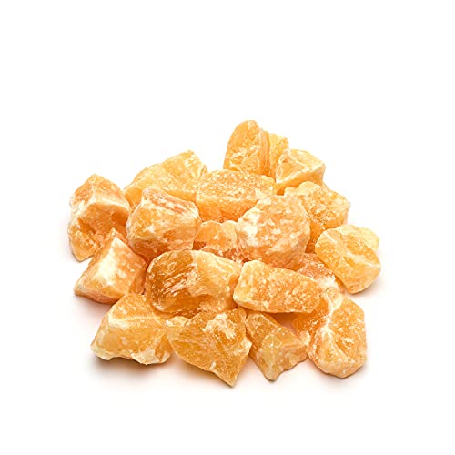 PURAJA Orangencalcit Edelsteine Set | Naturbelassene Premium Rohsteine | Vielseitige Verwendung als Wassersteine, Heilsteine, Chakrasteine | Sortenreine Kristalle