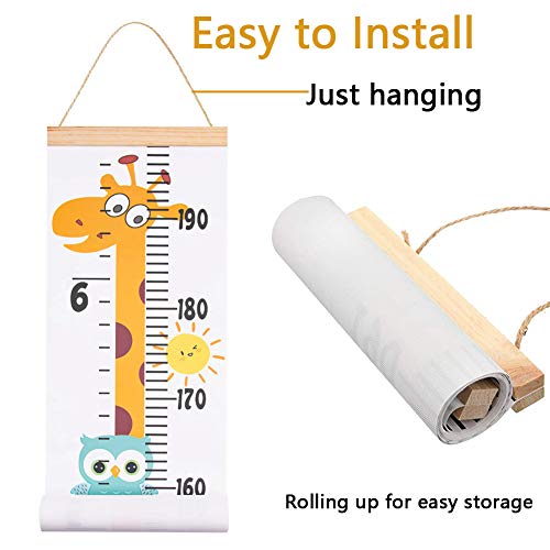 Jjgoo Baby Growth Height Chart Hanging Ruler Wall Decor For Kids, Canvas Removable Height Growth Chart 79" X 7.9"(Giraffe) #TOP6