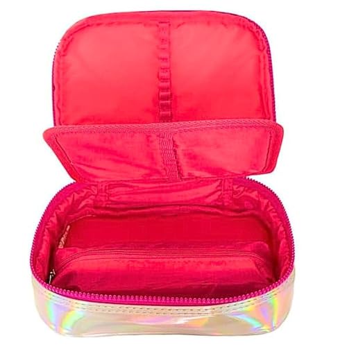 Kit Mochila de Rodinhas Luluca Holográfica Com Lancheira E Estojo