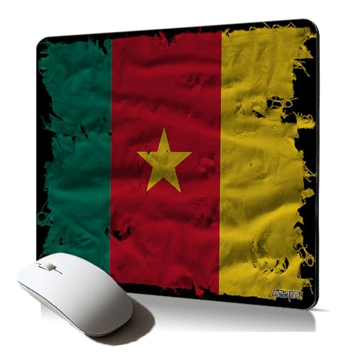 Tapis de Souris Souple Drapeau Cameroun camerounais pour Gamer Imprimé Mousepad antiderapant