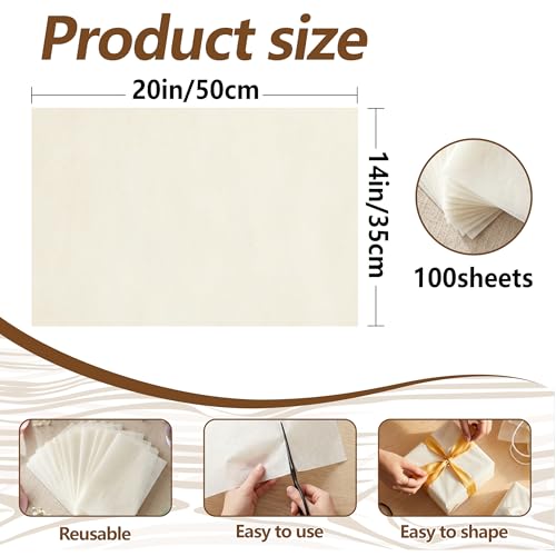 Image of Bobobag 100 Sheets Ivory White Tissue Paper 20 inchX14 inch Tissue Paper for Gift Bags, Gift Wrapping Tissue, Christmas Tissue Paper Anniversary Holiday Decoration Arts Craft