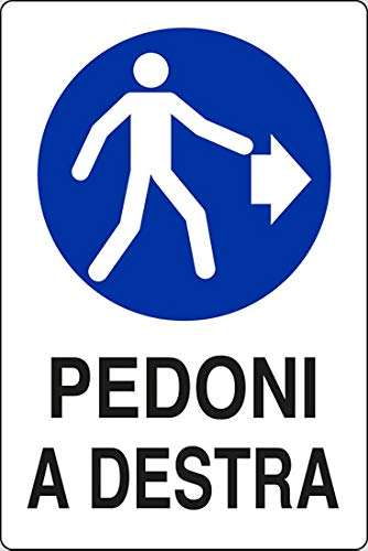 PIXLEMON Cartello Alluminio cm 30x20 PEDONI A Destra
