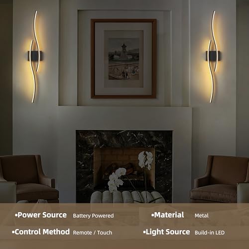 GLOTHOR Wireless Wall Sconces Set of Two, Dimmable, 3CCT, Up to 65H Runtime by GLOTHOR - Used condition - Image 6